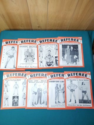8 - Vintage 1950s Referee Wrestling Magazines - Szabo,  Nomellini