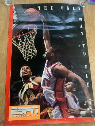 1991 The Only Way To Fly College Basketball Poster 36 X24