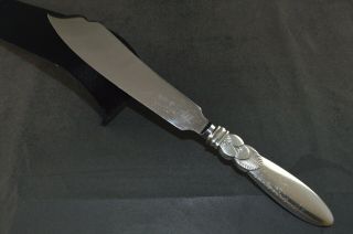 Georg Jensen Cactus Sterling Silver Handle Cake Knife With Notch - No Mono