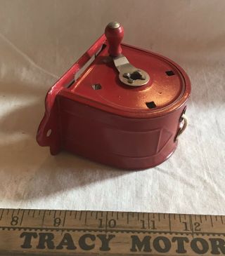 Vintage Metal Wall Mount Retractable Clothes Line Red