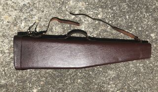 Vintage RED HEAD BRAND Antique Vintage Leather Hard Double Barrel Shot Gun Case 2