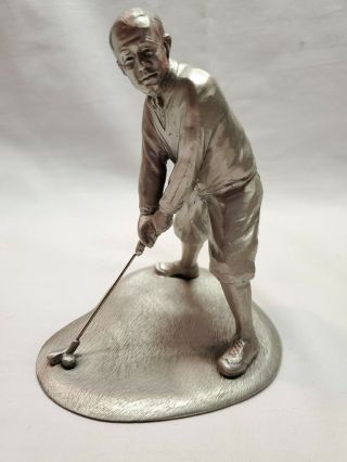Rare Vintage 1982 Miller Pewter Golf Statue Figurine 15th Annual Walter Hagen