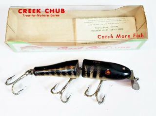 Creek Chub 2600 Jointed Pikie Lure Black Scale In Crisp Correct Marked Box