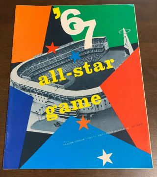 1967 July 11 Baseball Mlb All Star Game Program Mickey Mantle Roberto Clemente