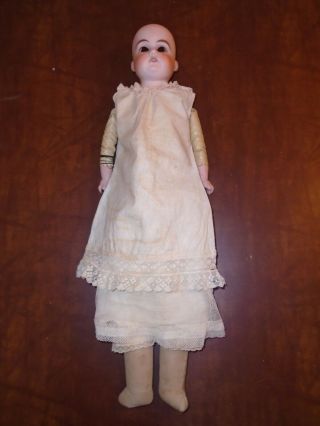 Antique Ruth Bisque Head Doll Kid Leather Jointed Body 22 " Armand Marseille Am