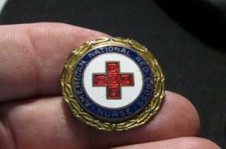Vintage Wwii American National Red Cross Nurse Pin Early Number 94174 Circa 1942