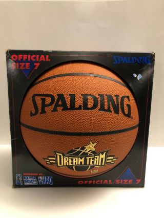 Vtg 90’s Dream Team Usa Spalding Basketball Official Size Nba Jordan Bird Shaq