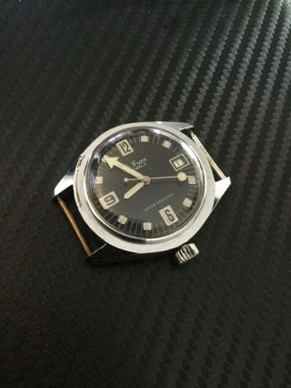1970s Le Gran Automatic Broad Arrow Diver Watch 36.  5mm Vintage