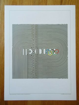 1896 - 1996 Olympiad Summer Olympic Games 1968 Mexico City Commemorative Poster