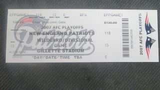 Nfl - N.  E Patriots V.  Jacksonville Jaguars - 1/12.  2008 Division Full Ticket - Brady99