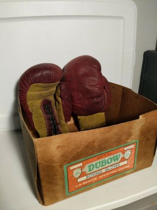 Dubow Vintage Boxing Gloves 504sg With Box Chicago Illinois J.  A.  Dubow