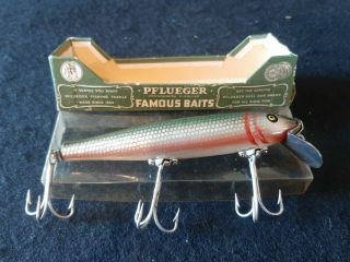 Vintage Pflueger Mustang Famous Bait Red Side Scale Sz 4 1/4 Fishing Lure