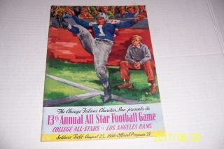 1946 College All - Stars Vs Los Angeles Rams Soldier Field Chicago Bob Waterfield