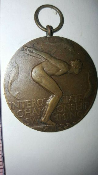 Vintage Intercollegiate Championship Swimming Bronze Medal Icaa Look