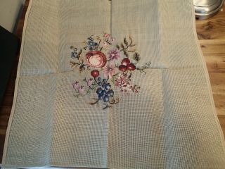 Vintage Preworked Embroidery On Canvas Bullock 
