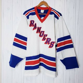 Rare Vintage 90s Ccm York Rangers Nhl Hockey White Mesh Jersey Mens M Sewn