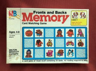 Vintage 1980 Milton Bradley Memory Card Matching Game Complete 72 Cards