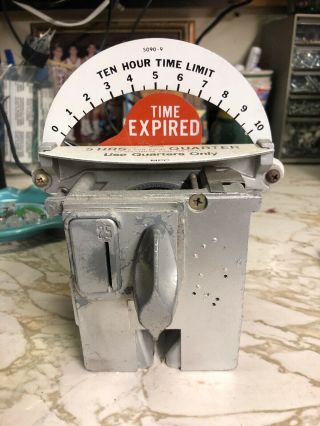 Vintage Duncan Parking Meter Mechanism 10 Hour Limit Quarters Only