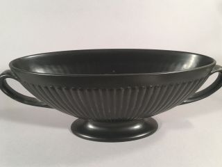 Vintage Wedgwood Black Basalt Footed Handled Oval Planter Bowl,  Hard To Find