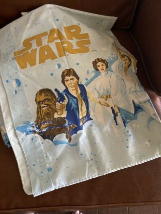 Vintage Star Wars 3 Piece Twin Sheet Set Bibb 1977 Flat,  Fitted,  Pillow Case