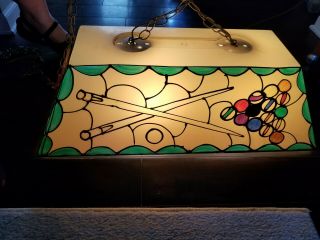 31 " Vintage Pool Table Billiards Light Hanging Lamp Shade Cue