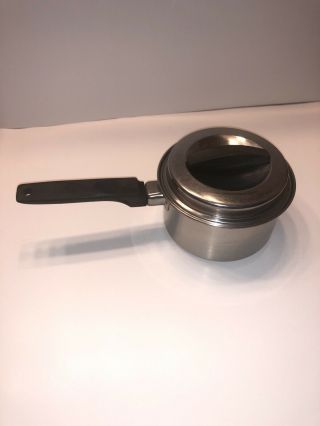 Vintage Ekco Flint Stainless Steel 1 Quart Sauce Pan With Lid