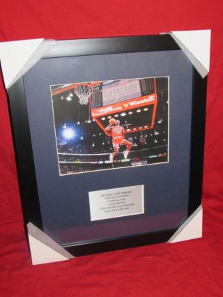 Michael Jordan 1988 Slam Dunk Contest Foul Line Framed 8x10 Photo