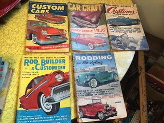 13 Magazines Custom Car,  Rod And Custom Small Magazines 1950s L@@k