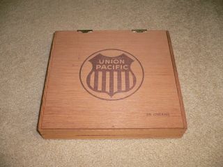 Vintage Union Pacific Railroad Uprr Wooden Cigar Box - House Of Windsor,  Pa