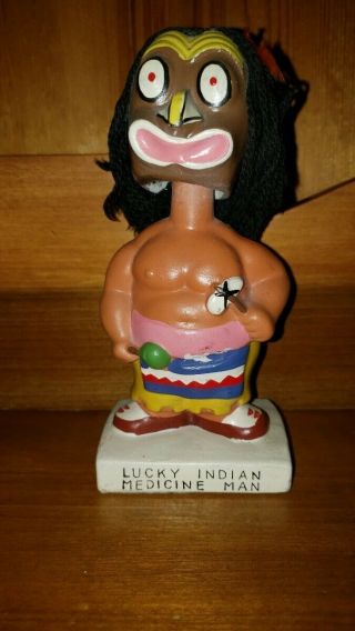 Lucky Indian Medicine Man Vintage Nodder/bobbin Head/bobbing Head 1960