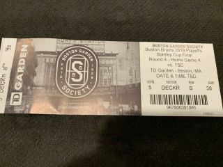 Nhl - June 12 - 2019 Game 7 Ticket From Famous Garden Society Seat - Blues Win