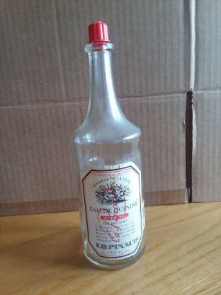 Vintage Pinaud Eau De Quinine Compound Hair Tonic Barber Glass Bottle 12.  5 Oz