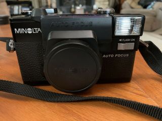 Vtg Minolta Hi - Matic AF2 Film Camera,  Case And Extra Lenses As - Is 2