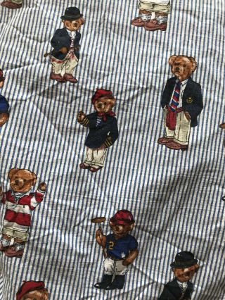 Vintage Ralph Lauren POLO TEDDY Twin Bed Sheet SET with 2 PILLOWCASES USA Made 2