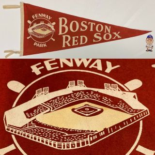 1950s Boston Red Sox Fenway Park Mlb Baseball Full Size Pennant 12x29.  75