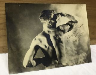 Antique Weightlifting Photo Signed Leo Gaudreau