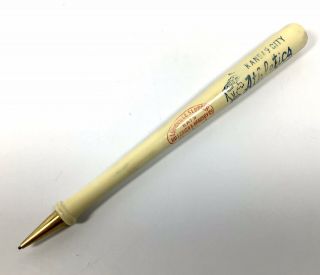 RARE Vintage 1960 ' s Kansas City ATHLETICS Baseball Bat Mechanical Pencil w Card 2