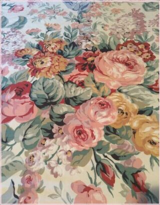 Vintage Ralph Lauren Allison Floral King Fitted Sheet Bright Colors Made In Usa