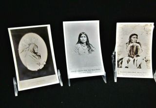 3 Vintage Native American Photo Post Cards - Sioux Indians