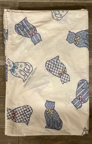 Vintage Oshkosh B’gosh Twin Flat Sheet With Cats On It