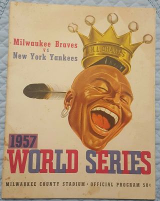 1957 World Series Program Milwaukee Braves Vs Ny Yankees Unscored