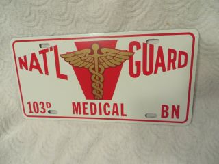 Vintage National Guard License Plate 103d Bn