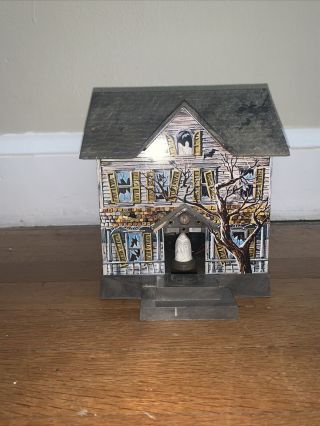 Rare Vintage 1966/67 Brumberger For Disney Tin Haunted House Bank