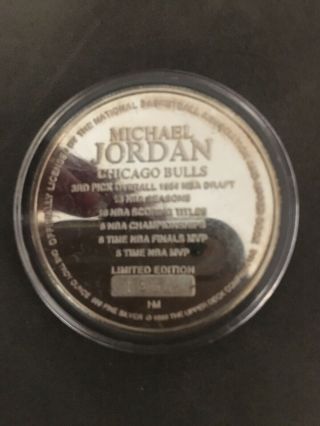 LIMITED 1999 Upper Deck Michael Jordan Silver Round 999 Fine Bullion Limited ED 2