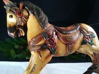 Antique Vintage Rocking Horse Hand Carved,  Hand Painted