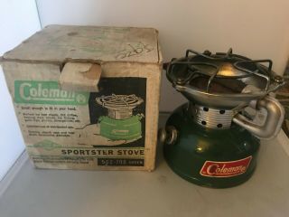 Vtg 1966 Coleman 502 - 700 Green Sportster Camping Stove And Paperwork
