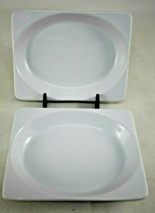 2 Pc United Airlines First Class Dinnerware Oneida White China Plates 7 X 5 1/2