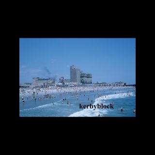 Vintage 1960s Kodachrome Photo Slide Atlantic City Jersey Nj Beach Scene