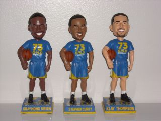 Steph Curry,  Thompson,  Green Golden State Warriors Bobble Head 73 Wins Set Of 3