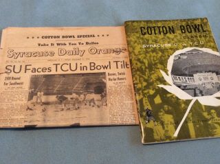 1957 Cotton Bowl Program And Syracuse University Daily Orange Newspaper